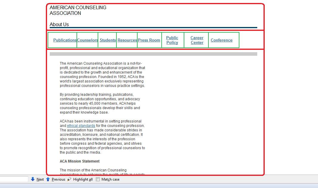 table paritioning of web page