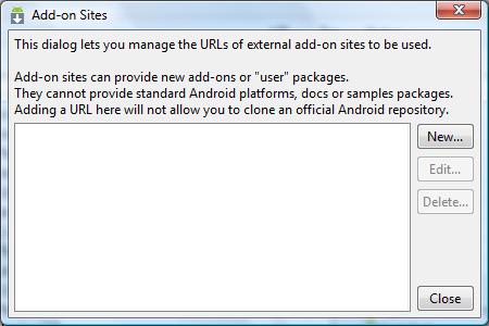 Android SDK Add Ons Sites