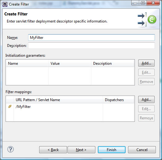 filter paramters