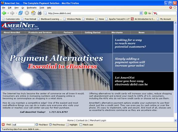 AmeriNet's website