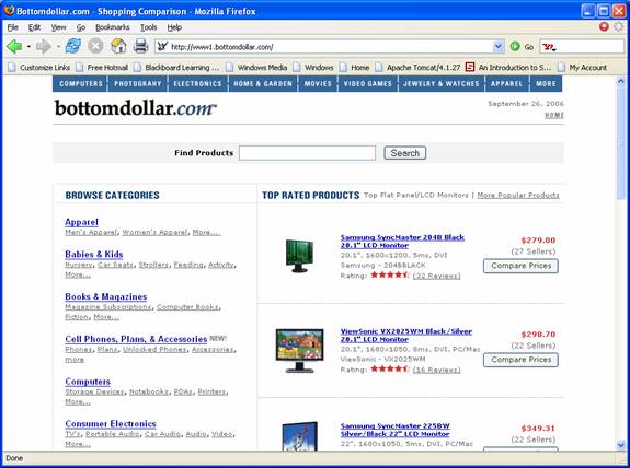 BottomDollar.com entrance page